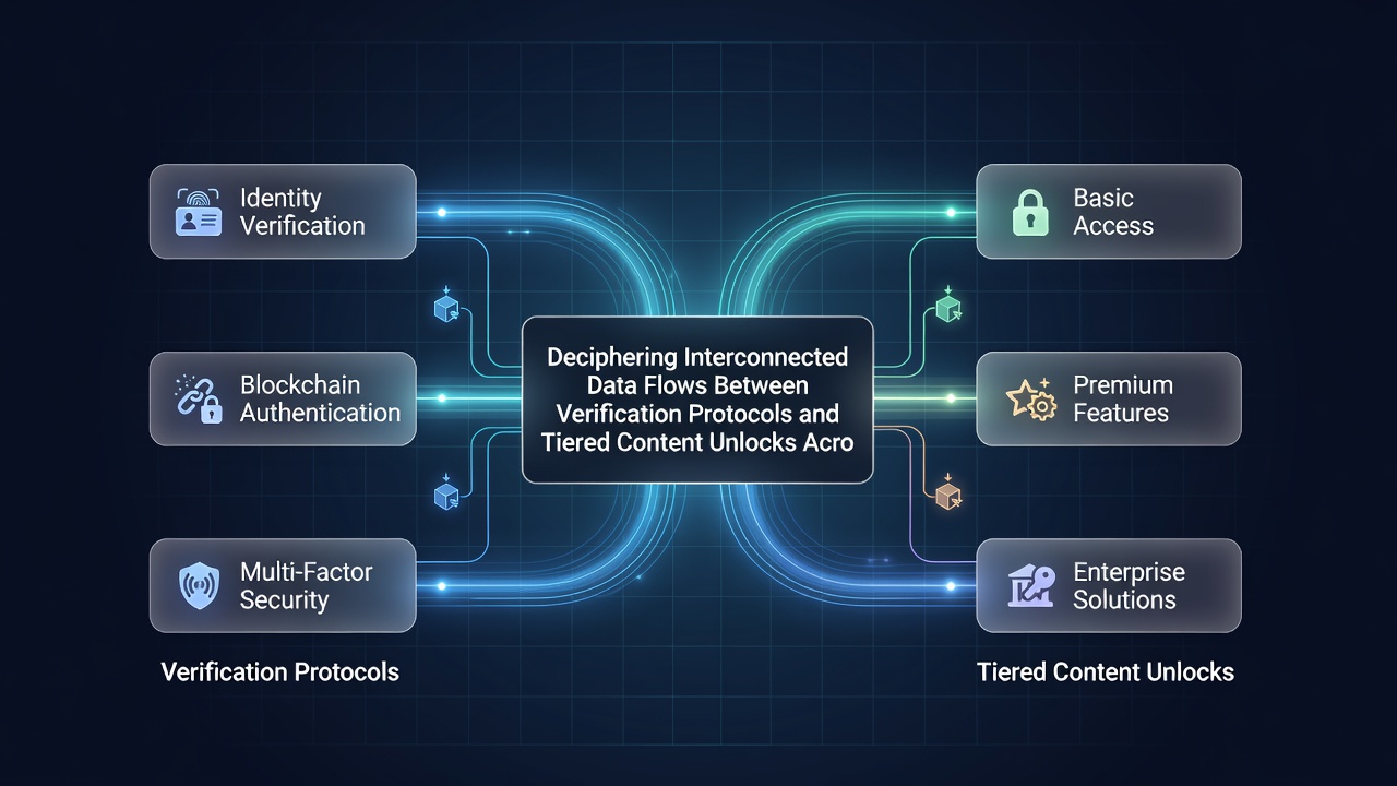 Schematic diagram illustrating real-time data pathways linking security verifications to progressive content access in portable games