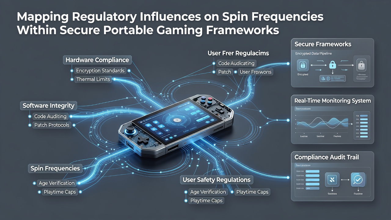 Technical framework illustration of spin frequency controls and security layers in portable gaming