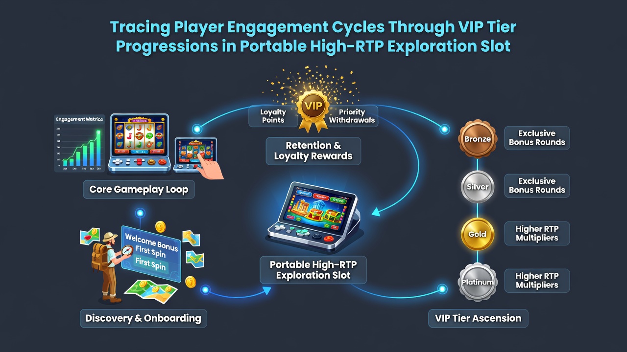 Chart displaying engagement cycle timelines across VIP tiers in high-RTP mobile exploration slots